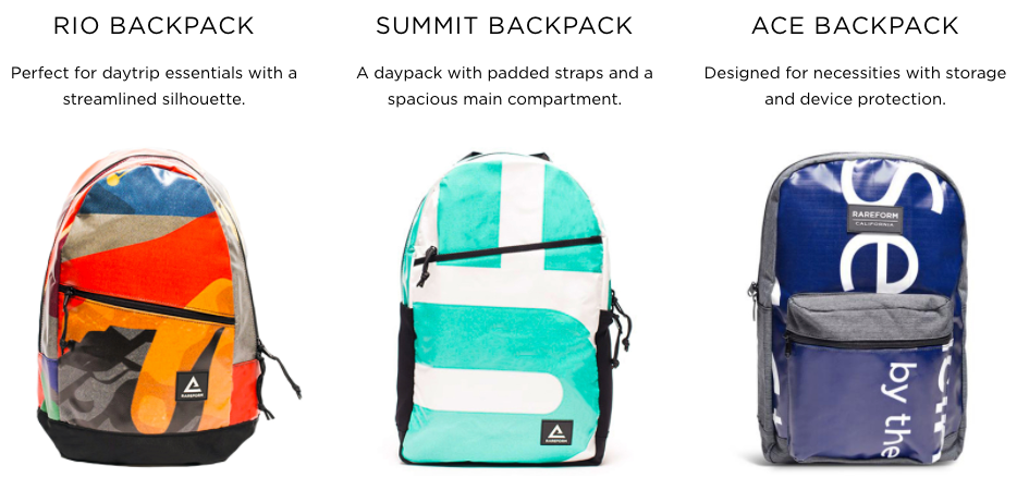 Rareform Backpacks image